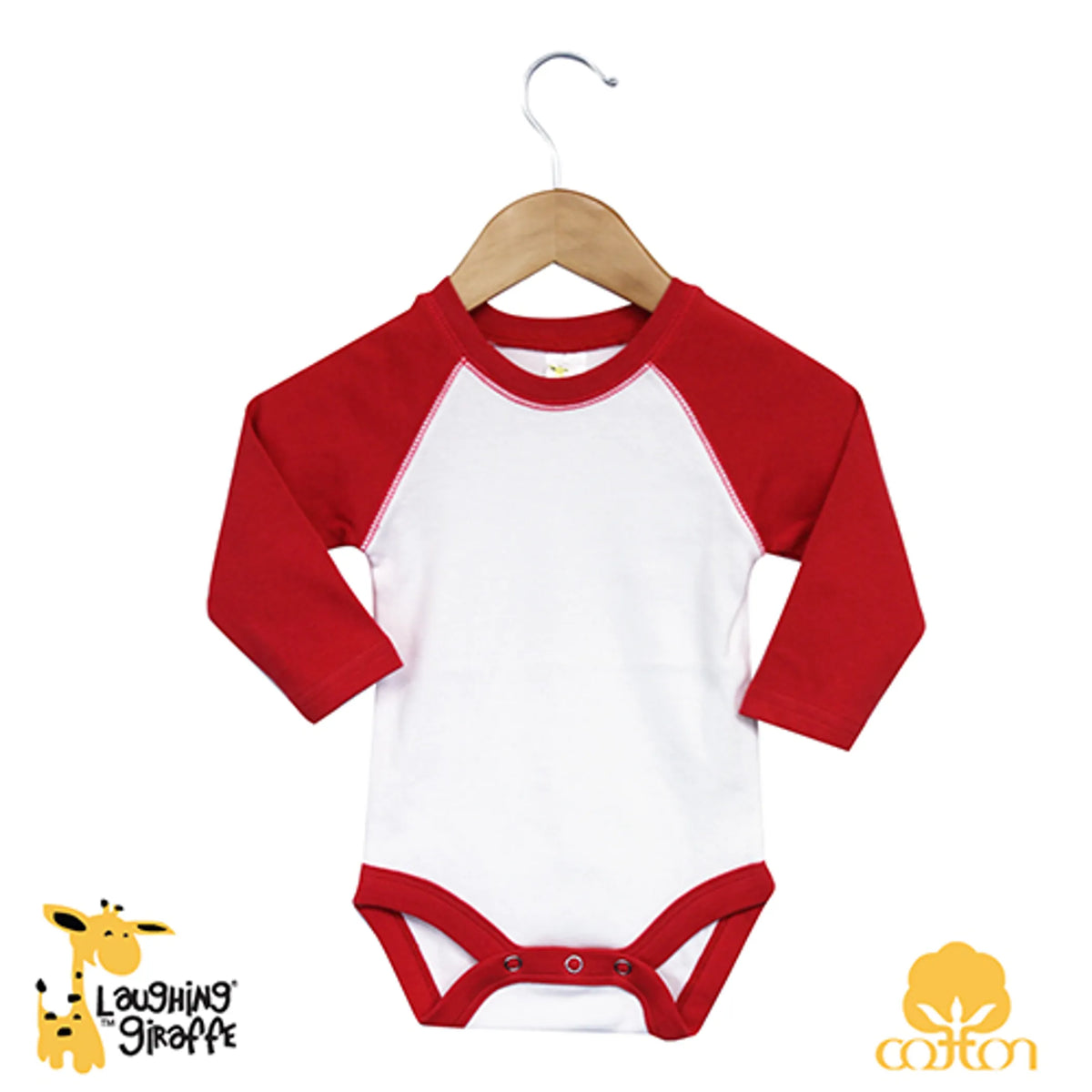 The Laughing Giraffe Baby Raglan Onesie Long Sleeves