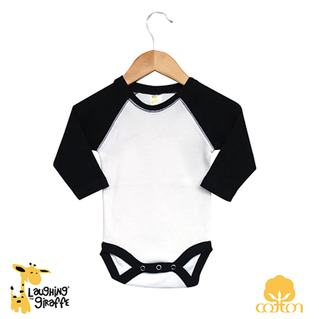 The Laughing Giraffe Baby Raglan Onesie Long Sleeves