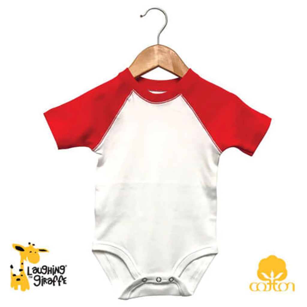 The Laughing Giraffe Baby Short Sleeve Raglan Onesie