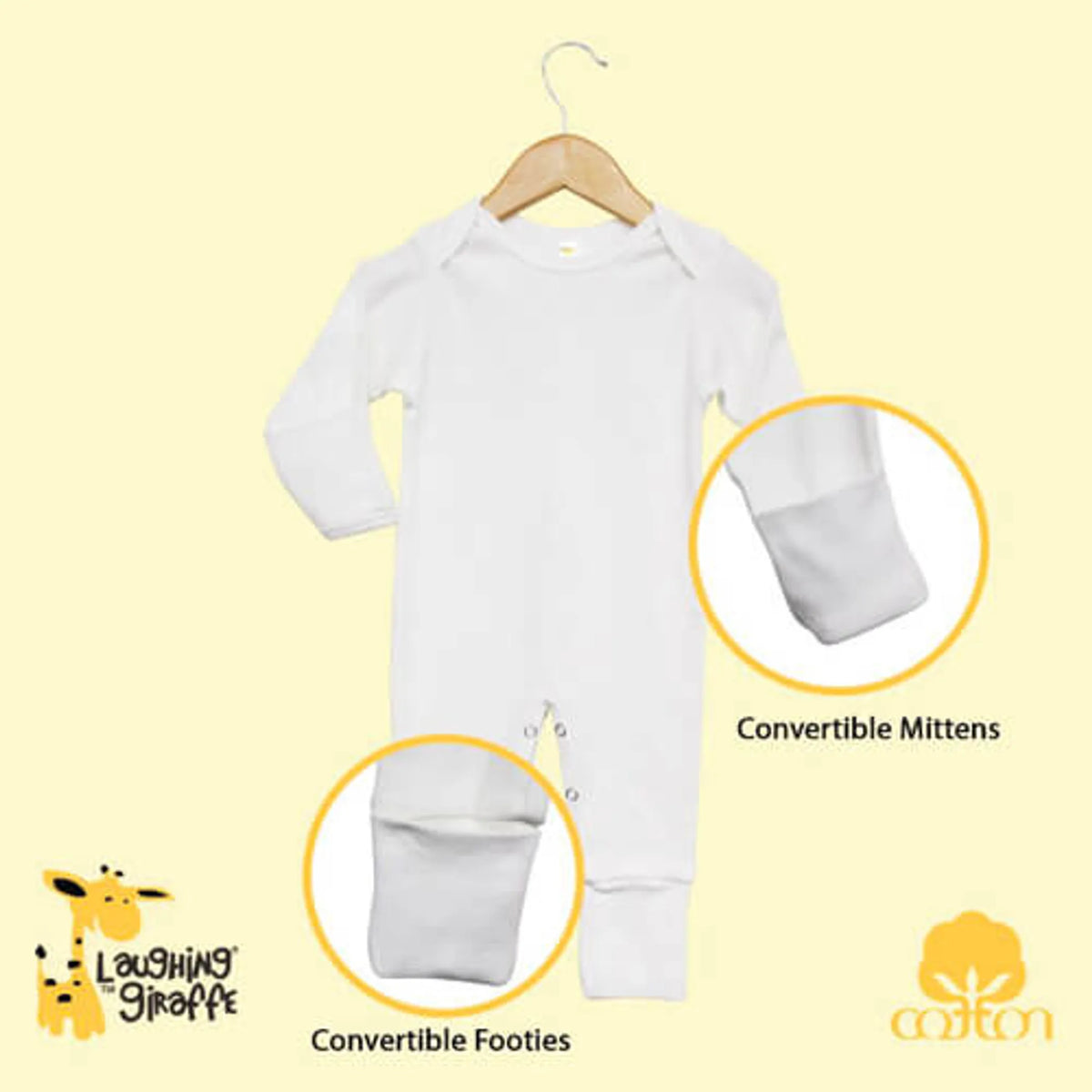 The Laughing Giraffe Baby Pajamas With Mittens & Footies