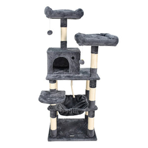 GOOPAWS 58-in Faux Fur Cat Tree & Condo