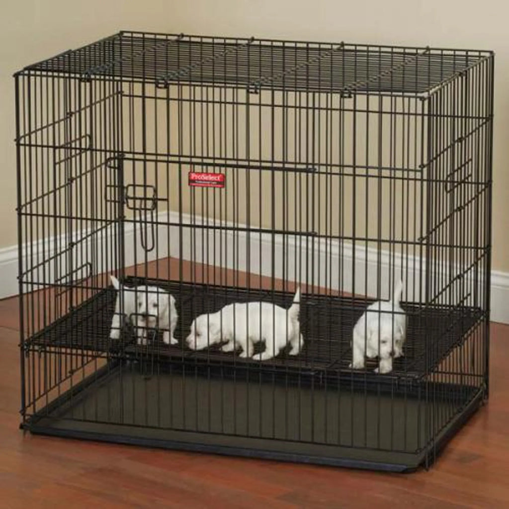 ProSelect Puppy PlayPen with Plastic Pan - Black, MEDIUM, 1