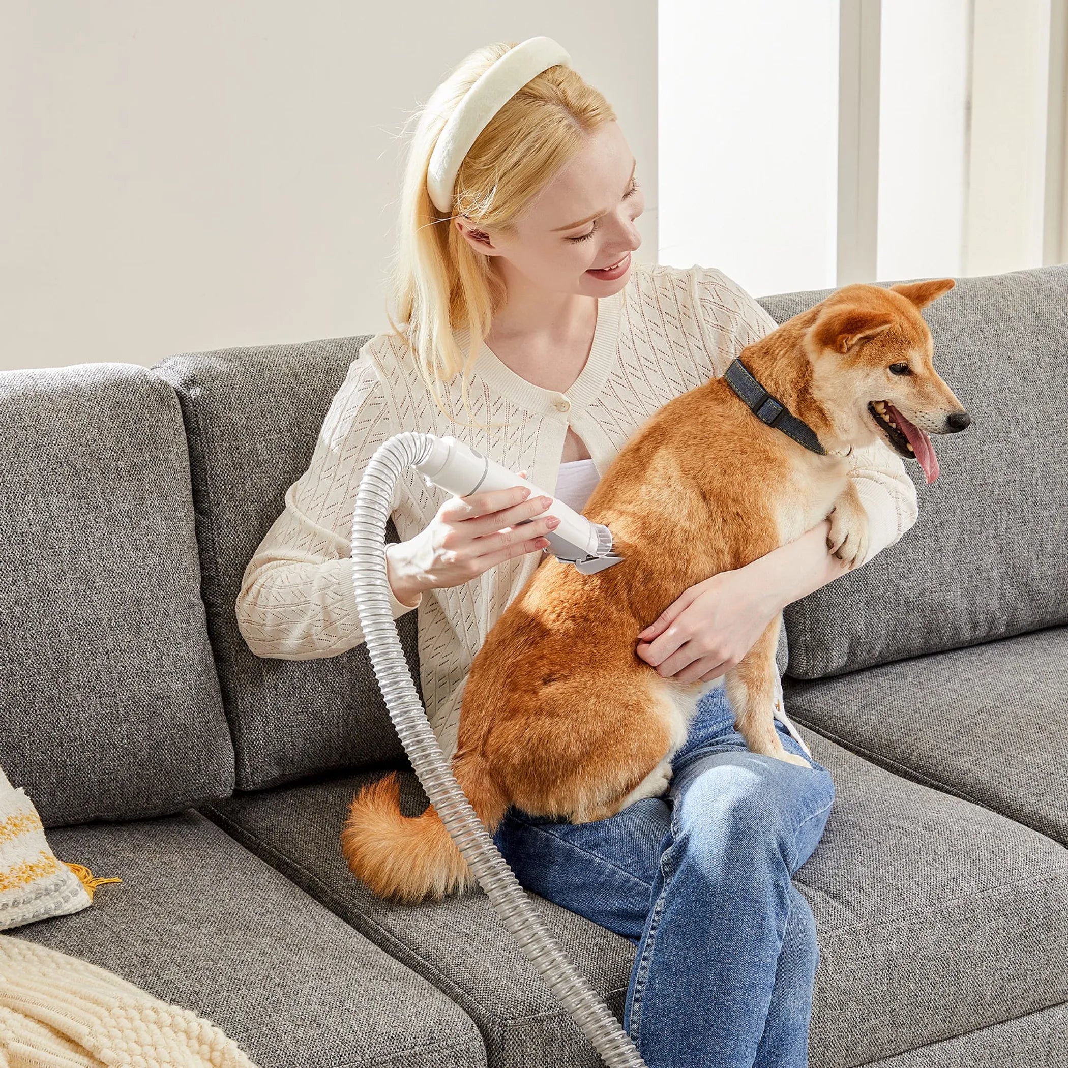 Professional Pet Grooming Clippers with 2.5L Cup, 3 Suction Modes