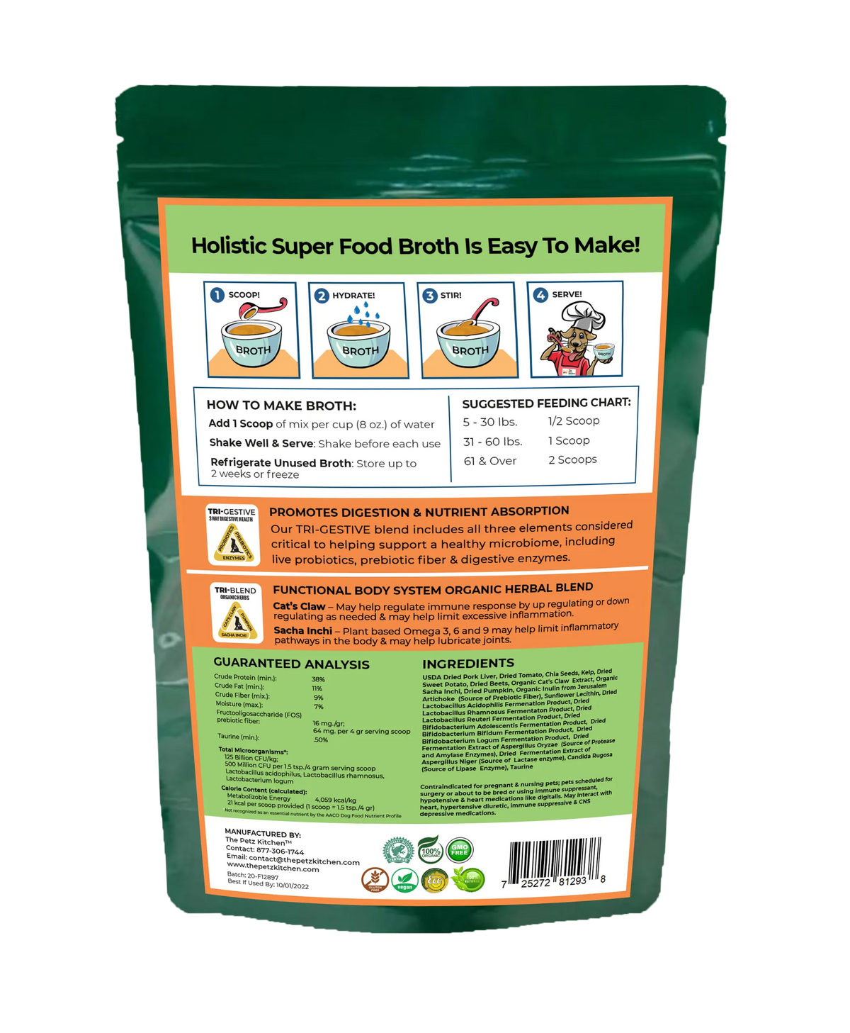 Super Food Immune Support Base Broth - The Petz Kitchen Dogs & Cats