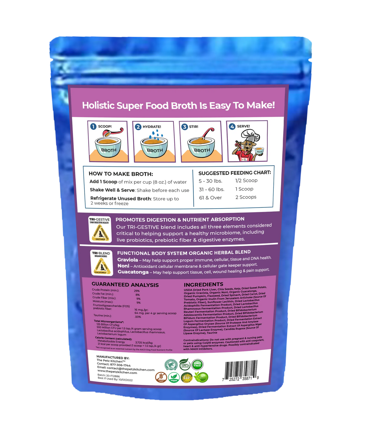 Super Food Broth Tissue & Cellular Support For Dogs The Petz Kitchen Lipoma & Tissue Support