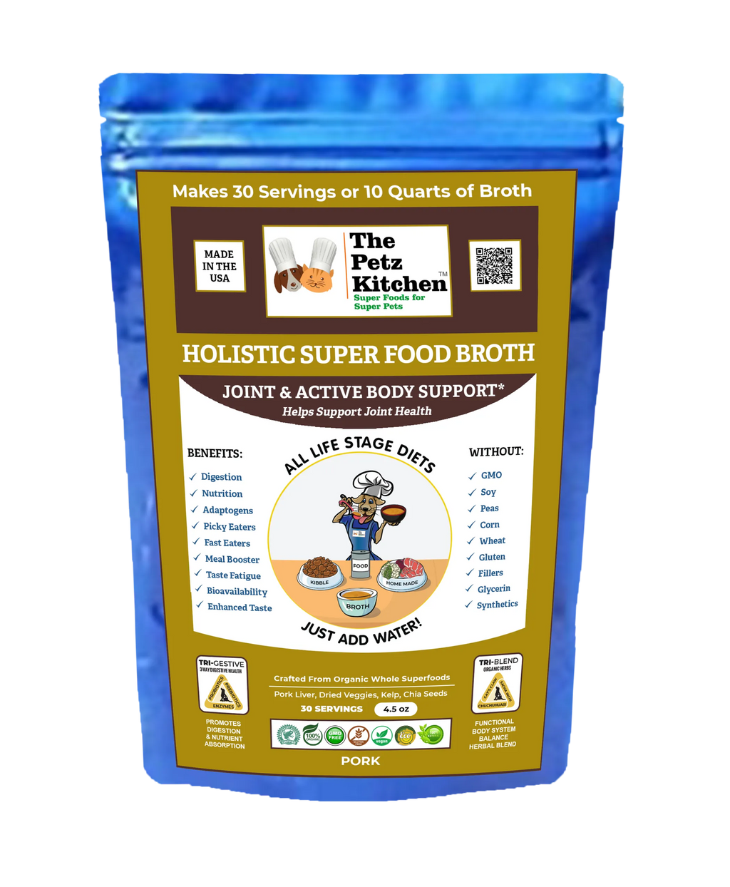 Super Food Broth Joint & Active Body Support The Petz Kitchen Dogs & Cats