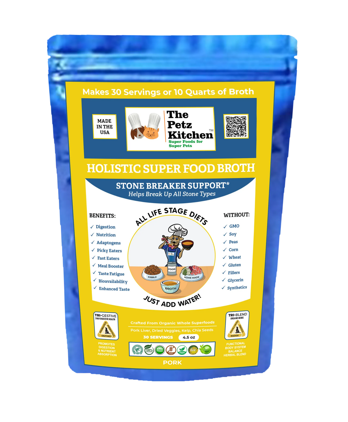 Super Food Broth Stone Breaker Support The Petz Kitchen Dogs & Cats