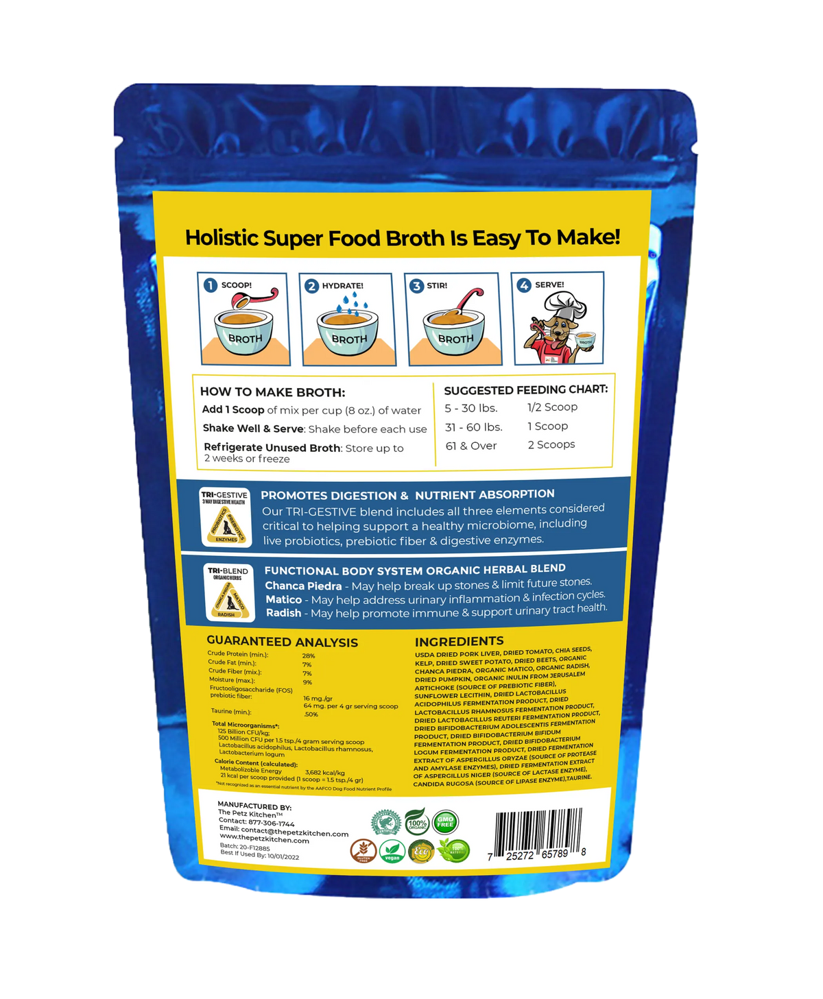 Super Food Broth Stone Breaker Support The Petz Kitchen Dogs & Cats