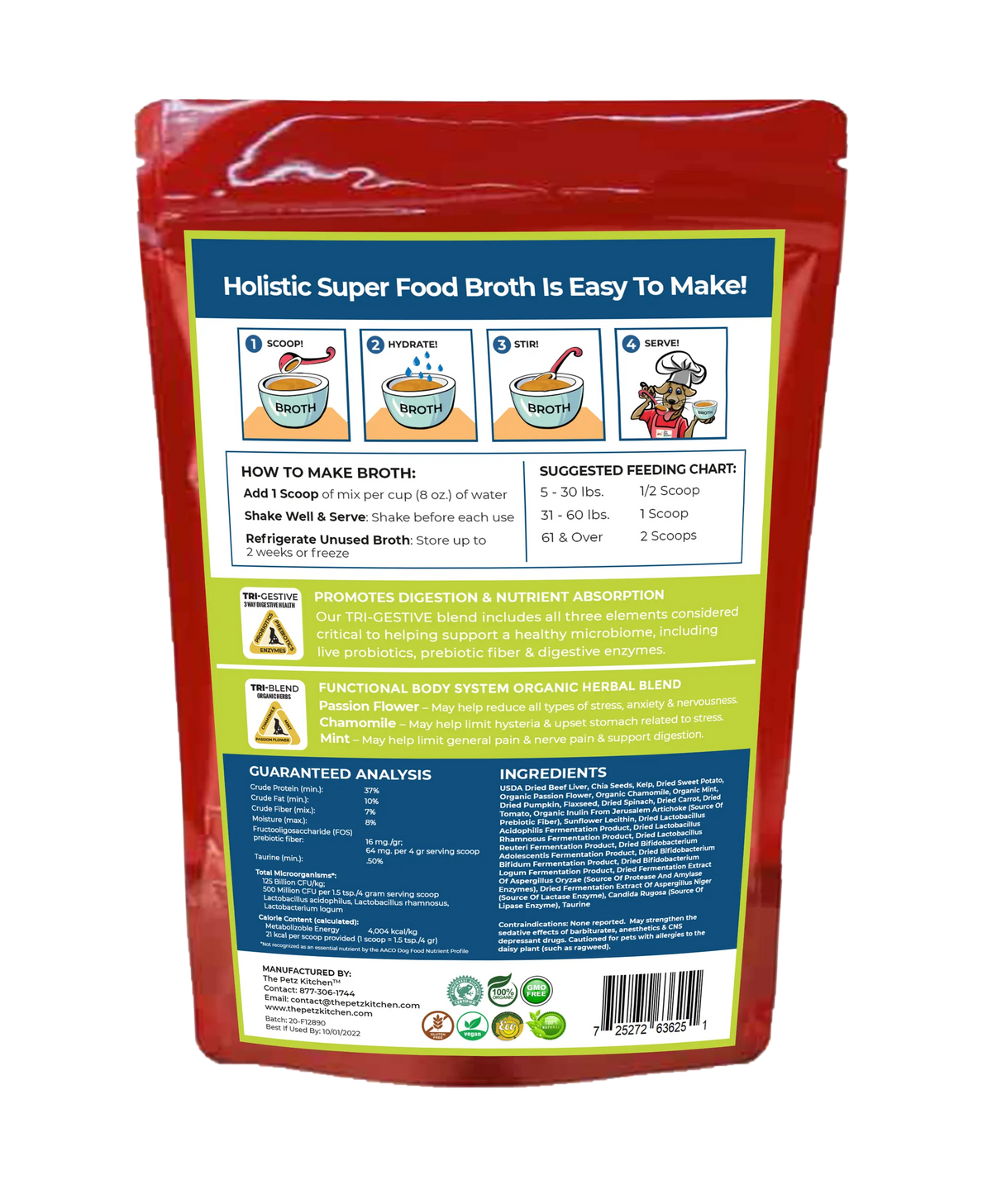 Super Food Broth Stress & Anxiety Support The Petz Kitchen Dogs & Cats