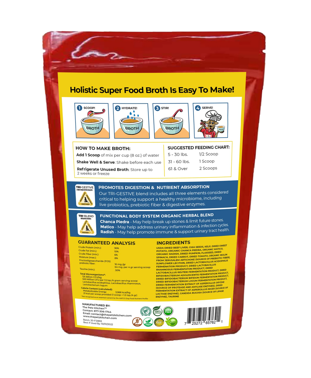 Super Food Broth Stone Breaker Support The Petz Kitchen Dogs & Cats