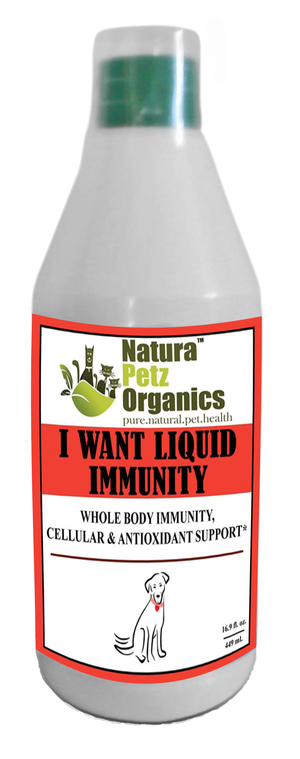 I Want Liquid Immunity - Whole Body Immunity & Antioxidant Cellular Support - DOG/16.9 FL OZ / 500 ML, 1