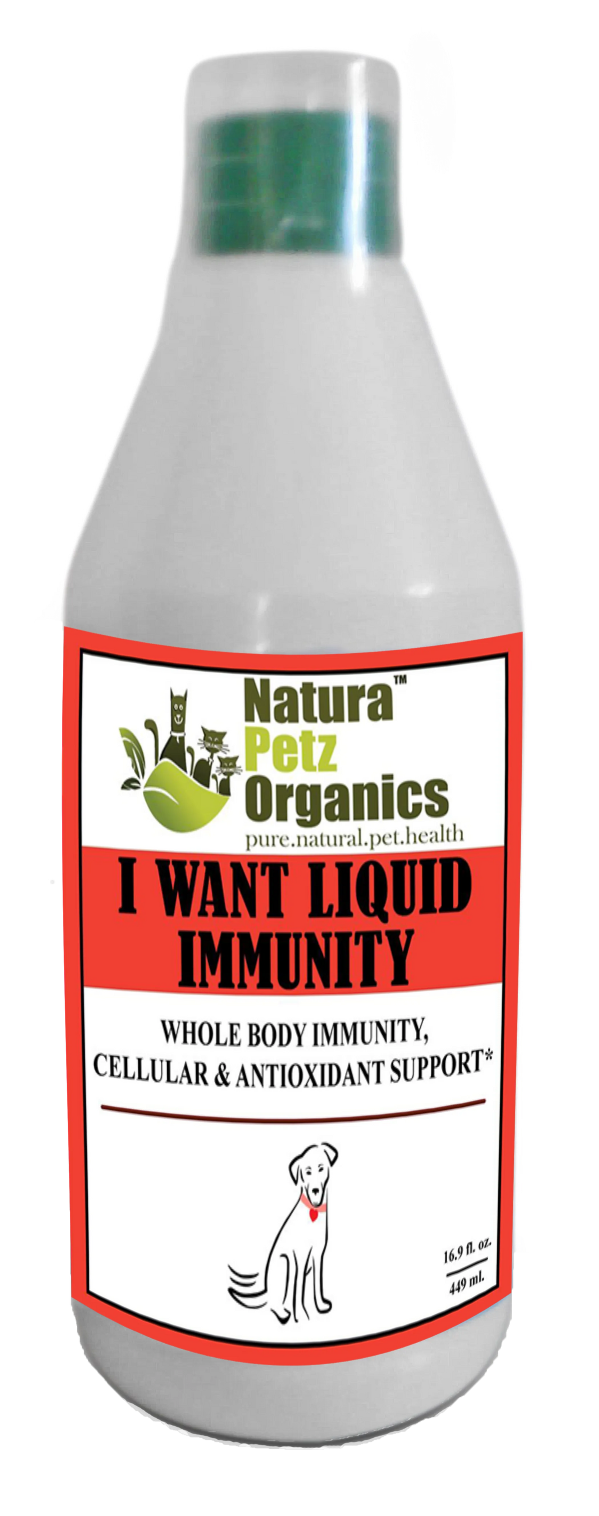 I Want Liquid Immunity - Whole Body Immunity & Antioxidant Cellular Support - DOG/16.9 FL OZ / 500 ML, 1