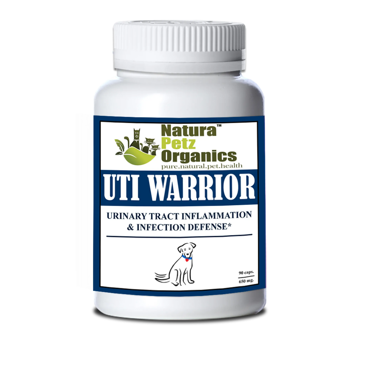 Uti Warrior Max Urinary Tract Inflammation & Infection Support Dogs Cats - DOG 650 MG. / 150 CAPS SIZE 1 CAPS, 1
