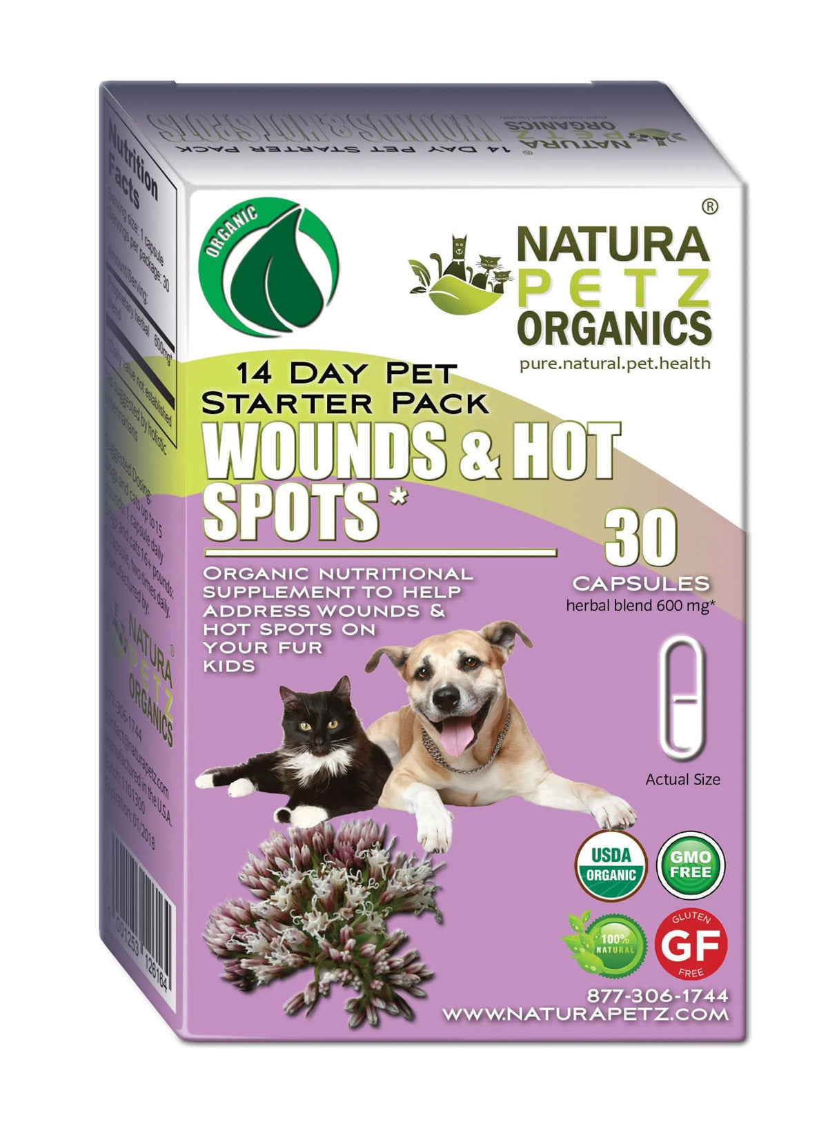 Wounds And Hot Spot Starter Pack For Dogs And Cats - CAT CAPSULES / SIZE 3, 1