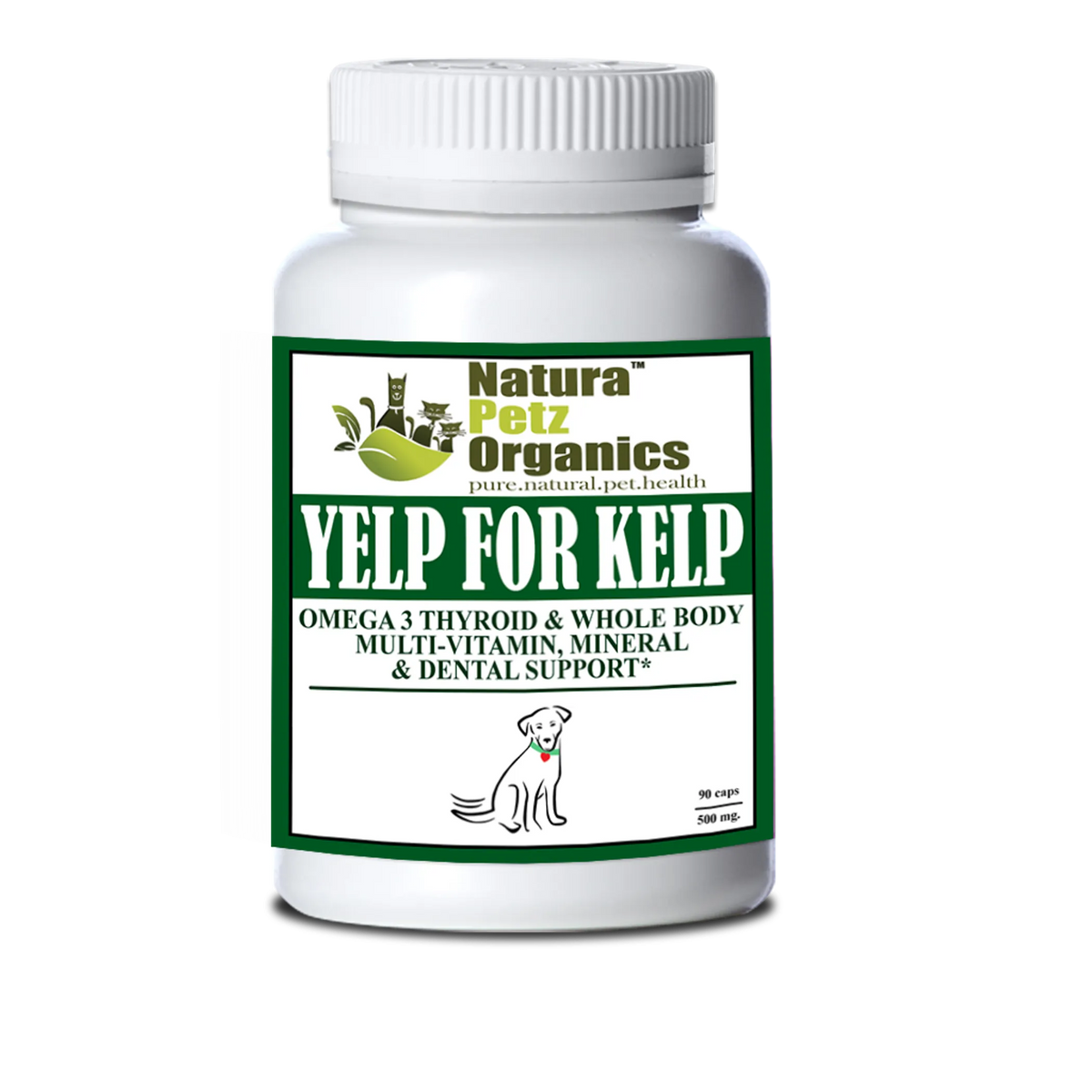 Yelp For Kelp - Omega 3 & 6 Thyroid & Whole Body Multi-Mineral, Vitamin & Dental Support - DOG/ 150 CAPS / 500 MG / SIZE 1, 1