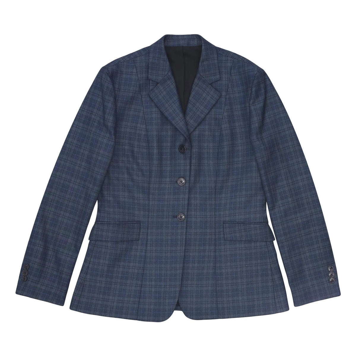 Fox Dreams Ladies Hunt Coat-Navy Multi Color Plaid-10