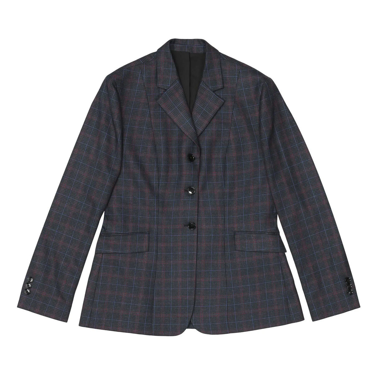 Fox Dreams Ladies Hunt Coat-Navy Multi Color Plaid-10