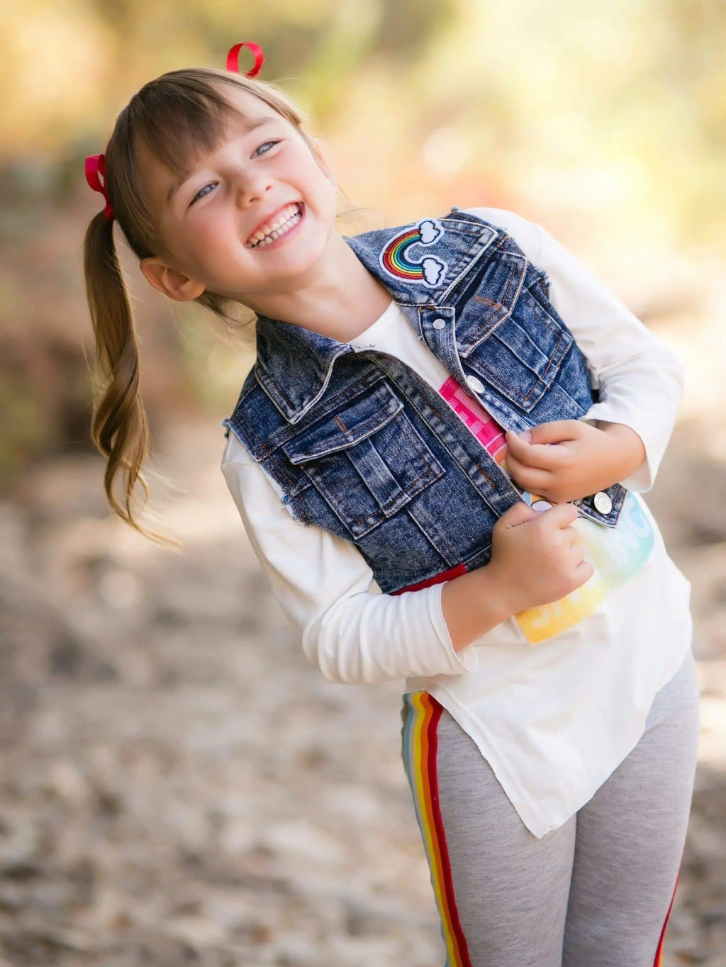 Vintage Rainbow Denim Vest