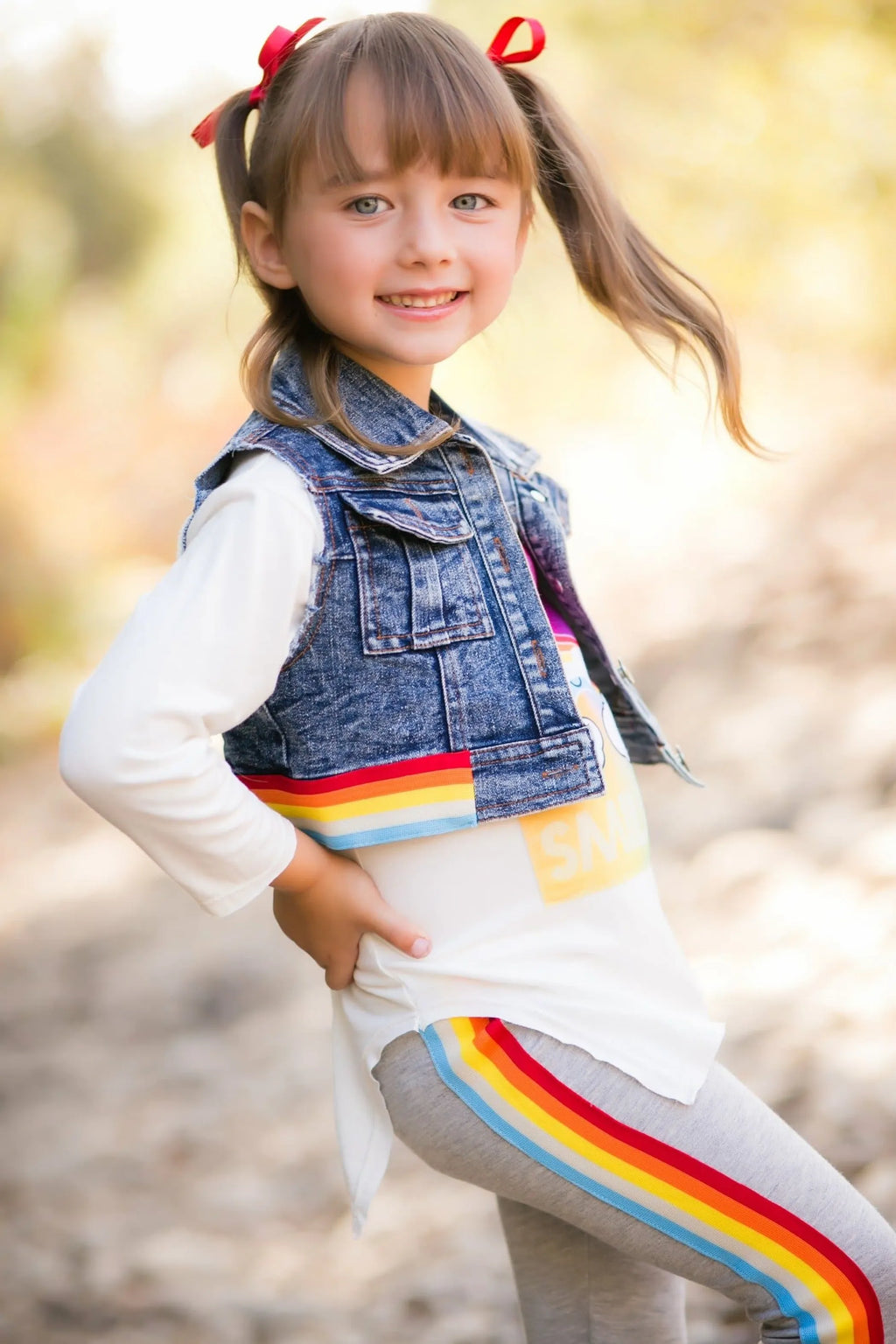Vintage Rainbow Denim Vest