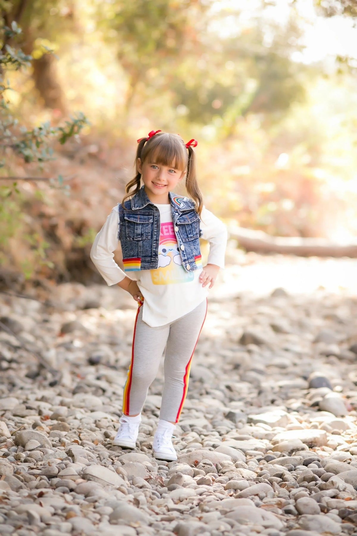 Vintage Rainbow Denim Vest