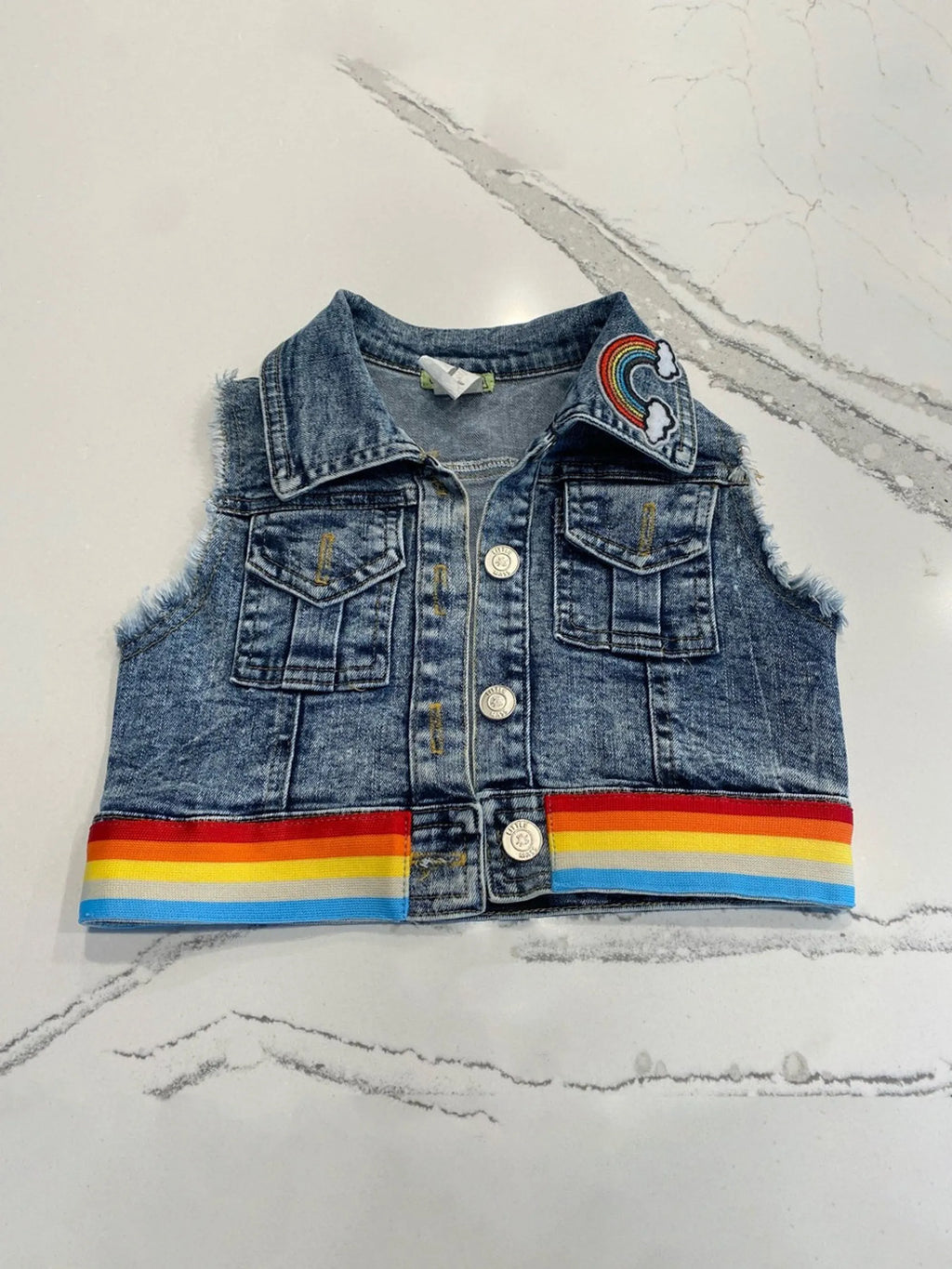 Vintage Rainbow Denim Vest