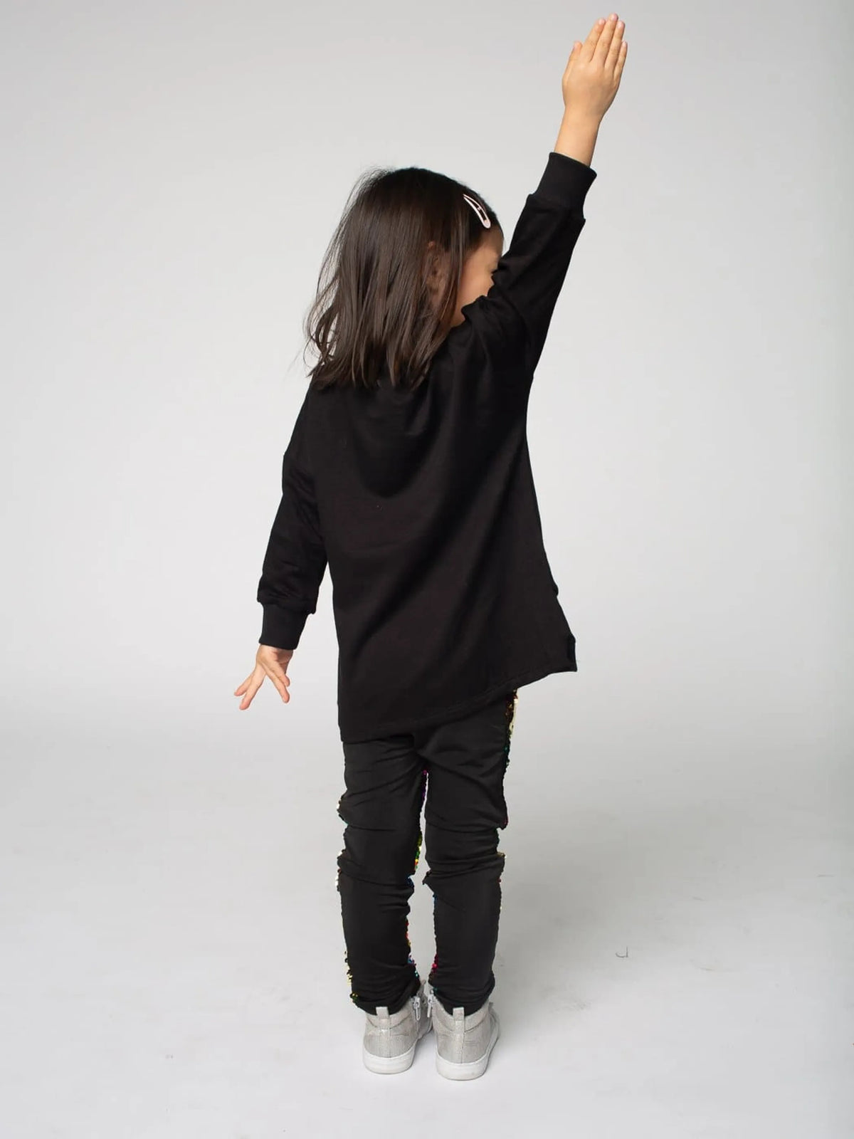 Sweatshirt Tunic Ft Sequin Rainbow Heart
