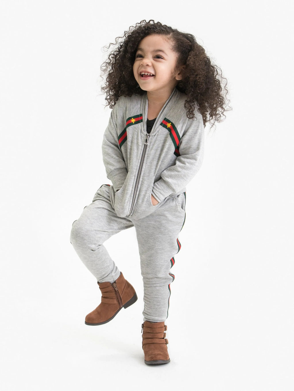 Joggers With Embroidered Bee Tape