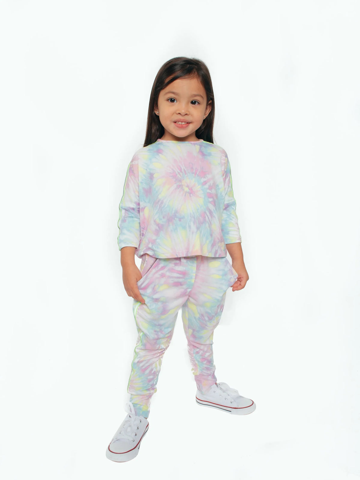 Tie Dye Joggers With Reflective Tape Strip