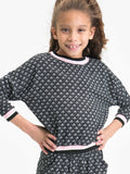 Jacquard Top Ft Decorative Stripe Rib