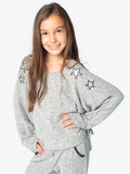 Super Soft Fleece Top Ft Star Patches & Drawstrings