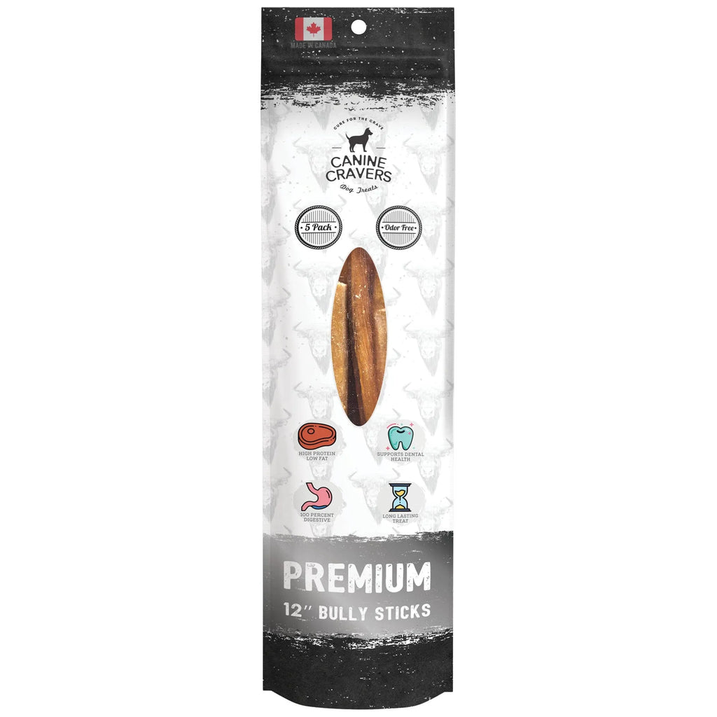 Premium Beef Bully Stick - 12" INCH, Pack of 5