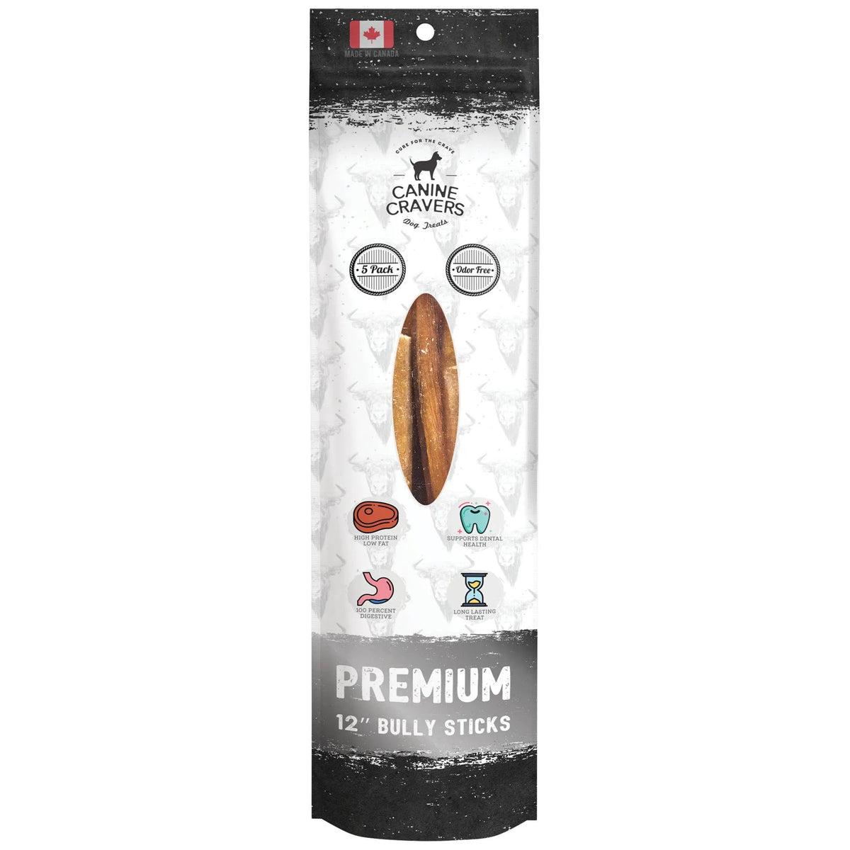 Premium Beef Bully Stick - 12" INCH, Pack of 5