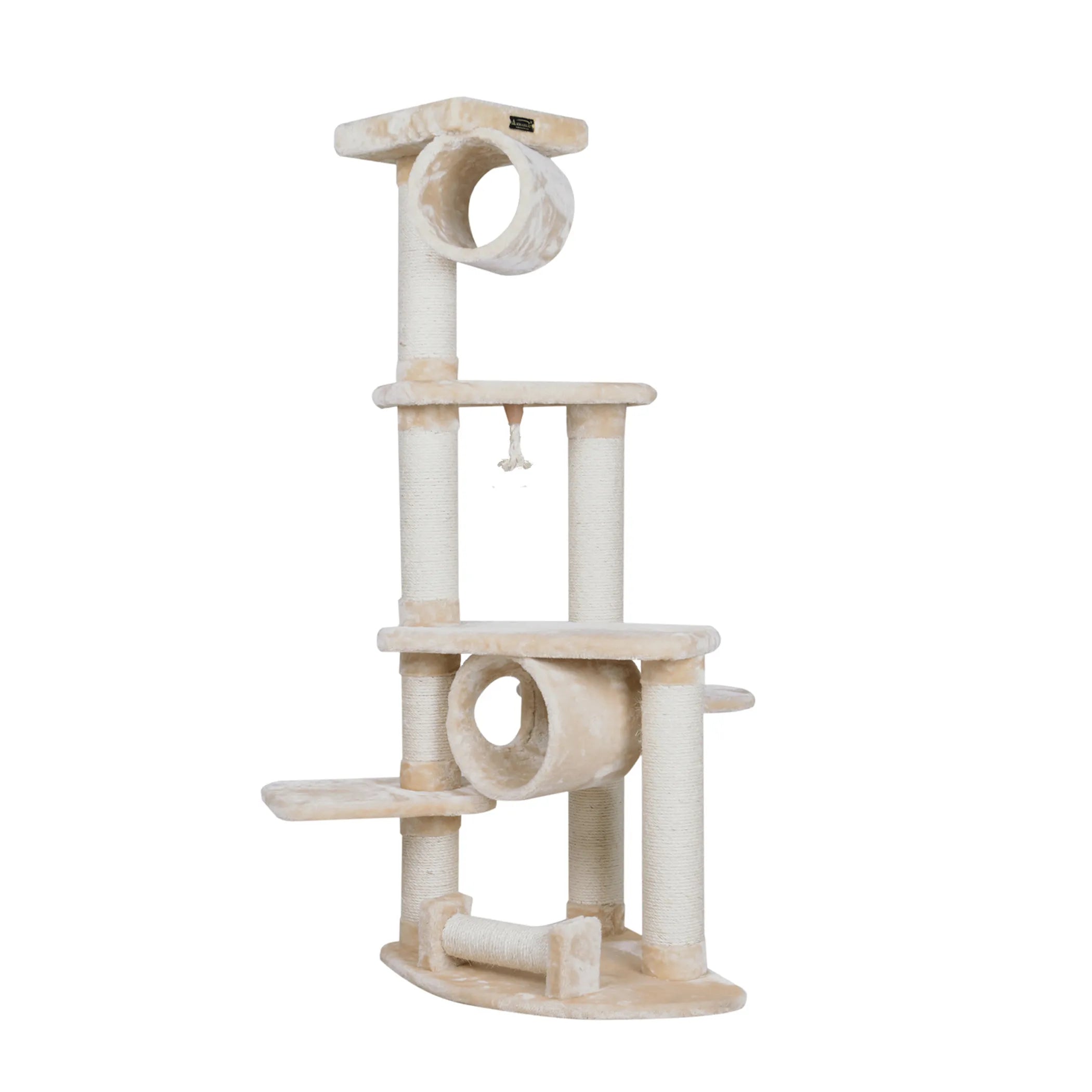 74 " H Real Wood Cat Tree With Cured Sisal Posts A7463