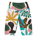 White Jungle Leaf Biker Shorts - S, 1