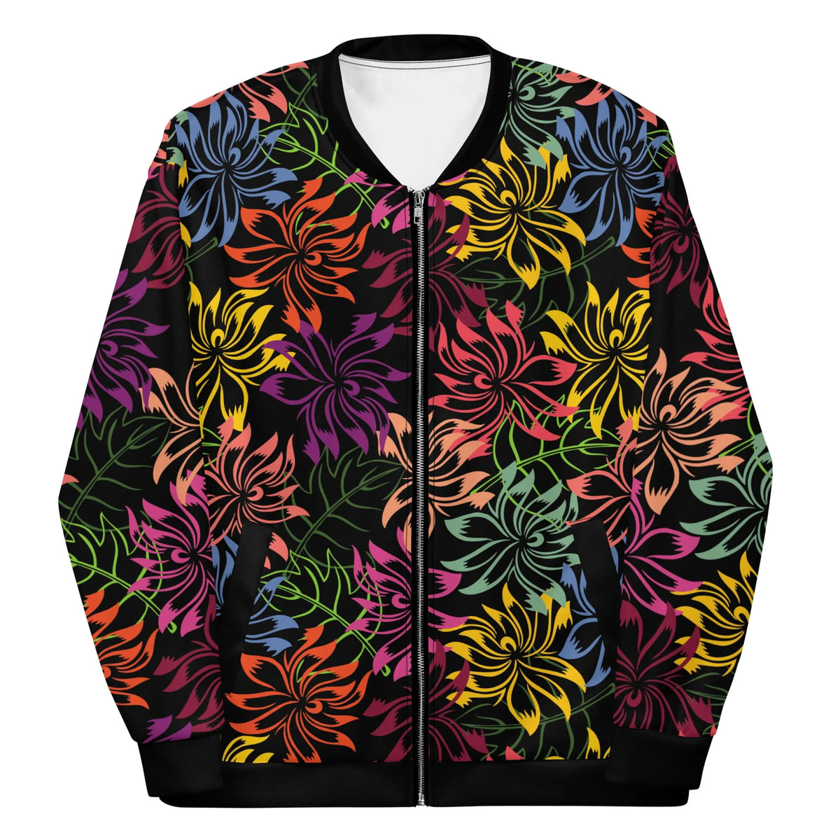 Unisex Bomber Jacket - Pink and yellow print, S, 1