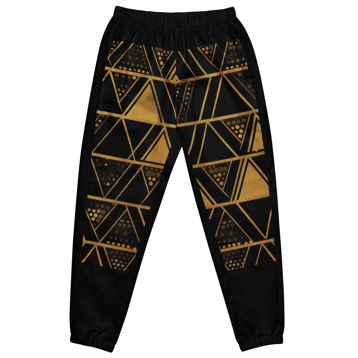 Unisex Track Pants - Black & gold printed, XS, 1