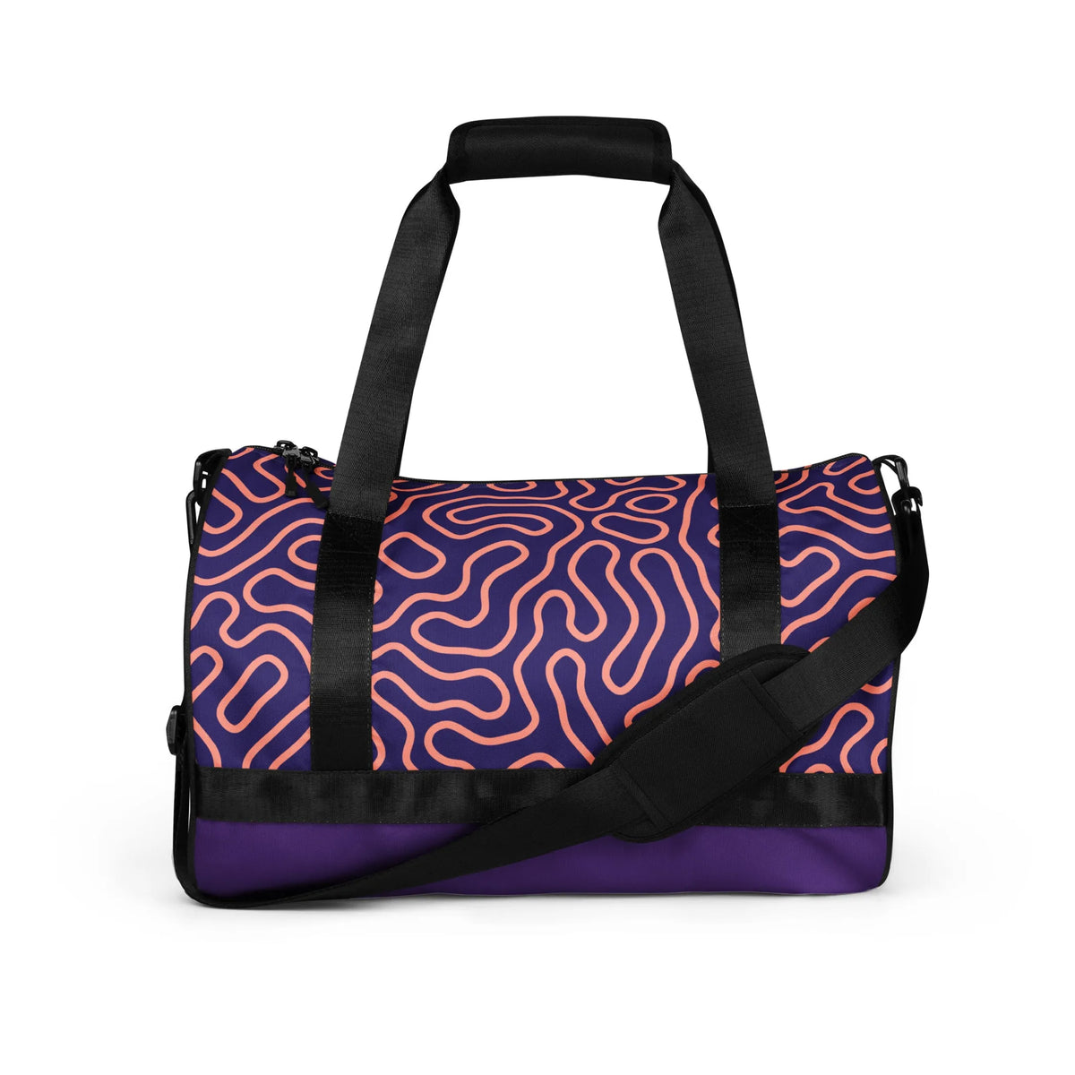 Purple Swiggle Print Print Gym Bag - DEFAULT TITLE, 1