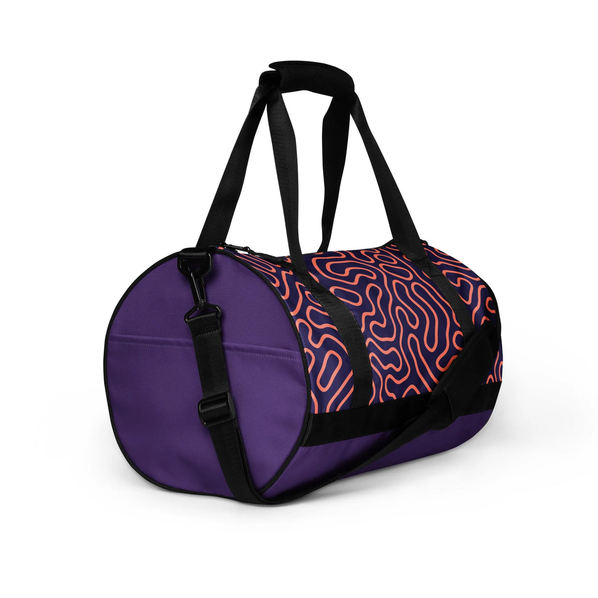 Purple Swiggle Print Print Gym Bag