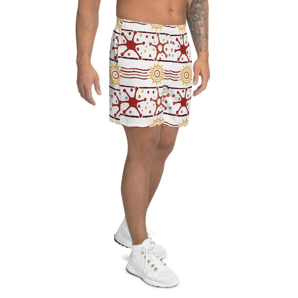 Brown Yellow Men's Athletic Shorts