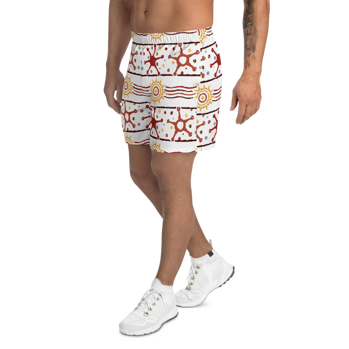 Brown Yellow Men's Athletic Shorts