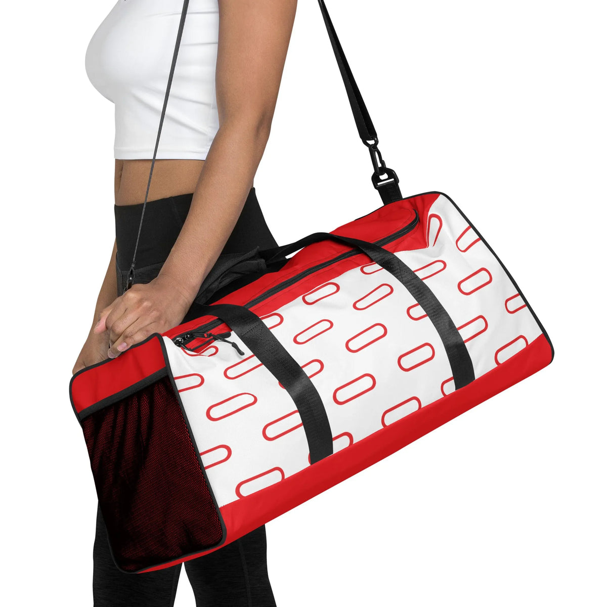 Red and White Duffle bag - DEFAULT TITLE, 1