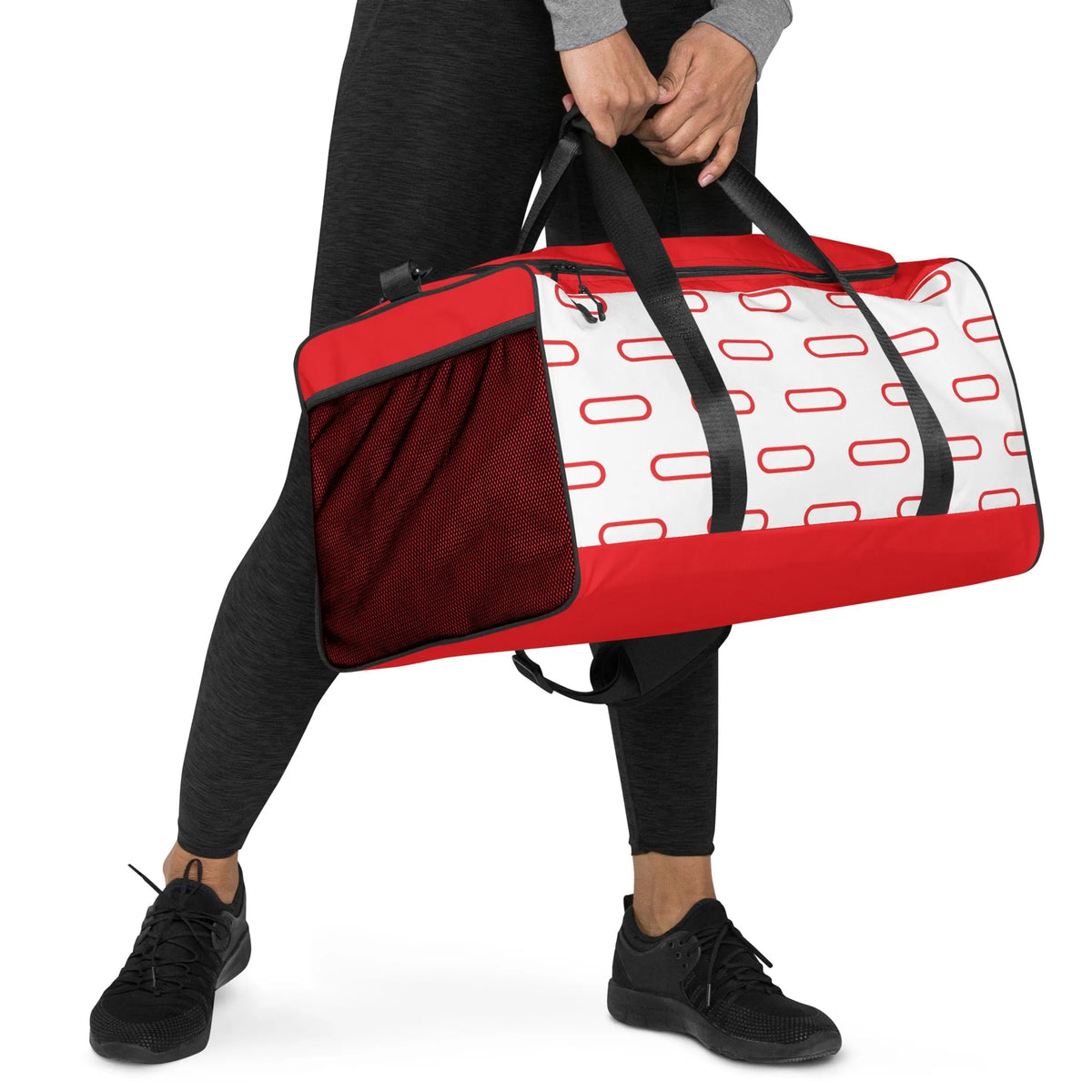 Red and White Duffle bag