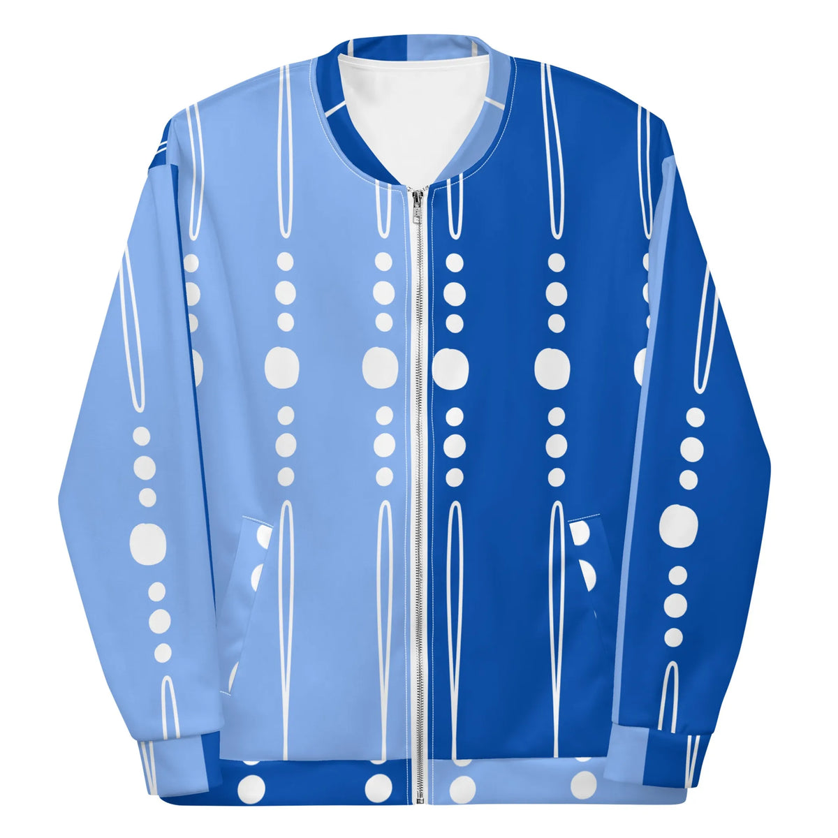 Unisex Bomber Jacket - Blue tribal lines, S, 1
