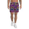 Multicoloured Box Print Men's Athletic Shorts - M, 1