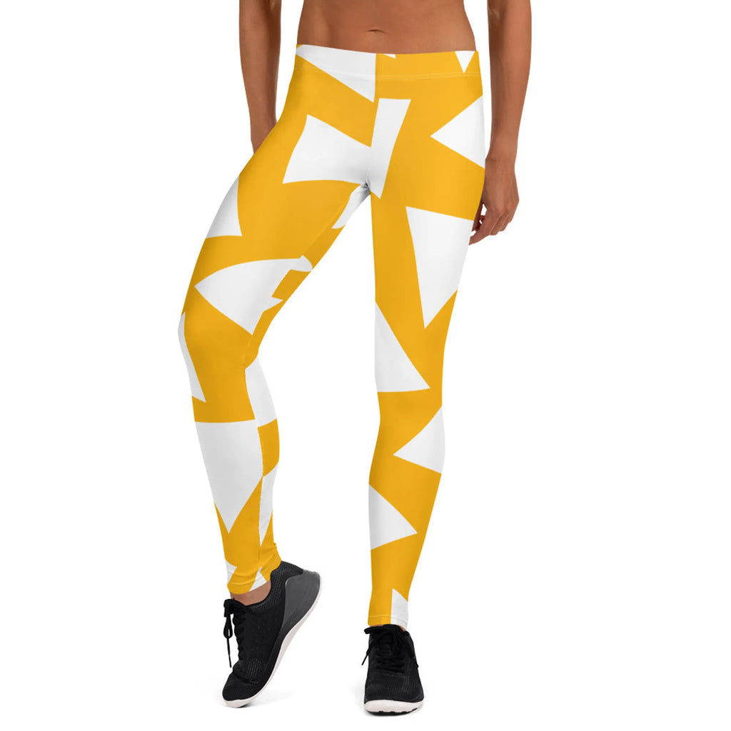 Custard Yellow and White Triangle Shorts - Custard yellow and white triangle, S, 1