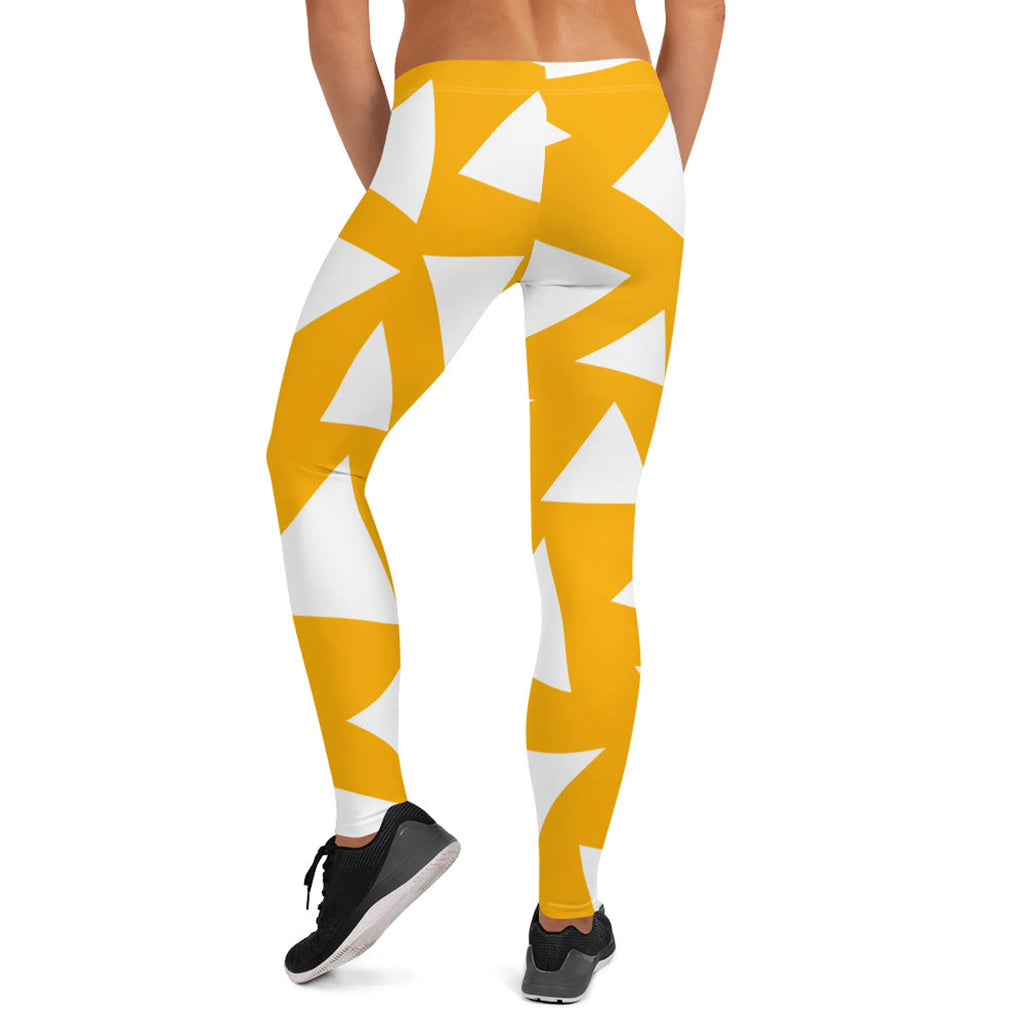 Custard Yellow and White Triangle Shorts