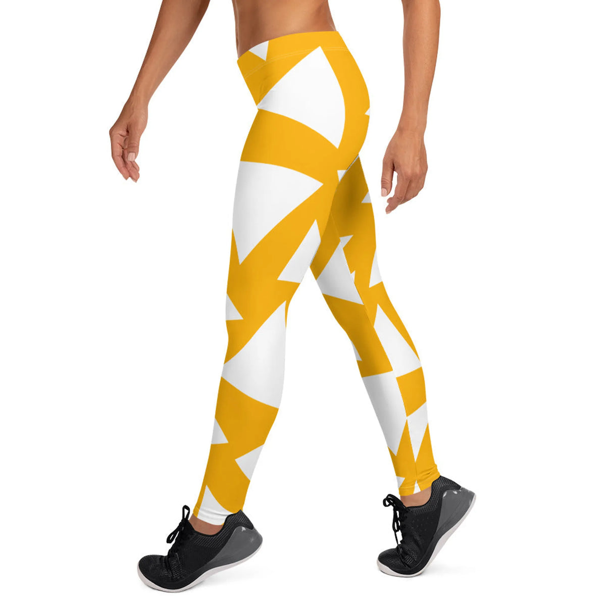 Custard Yellow and White Triangle Shorts