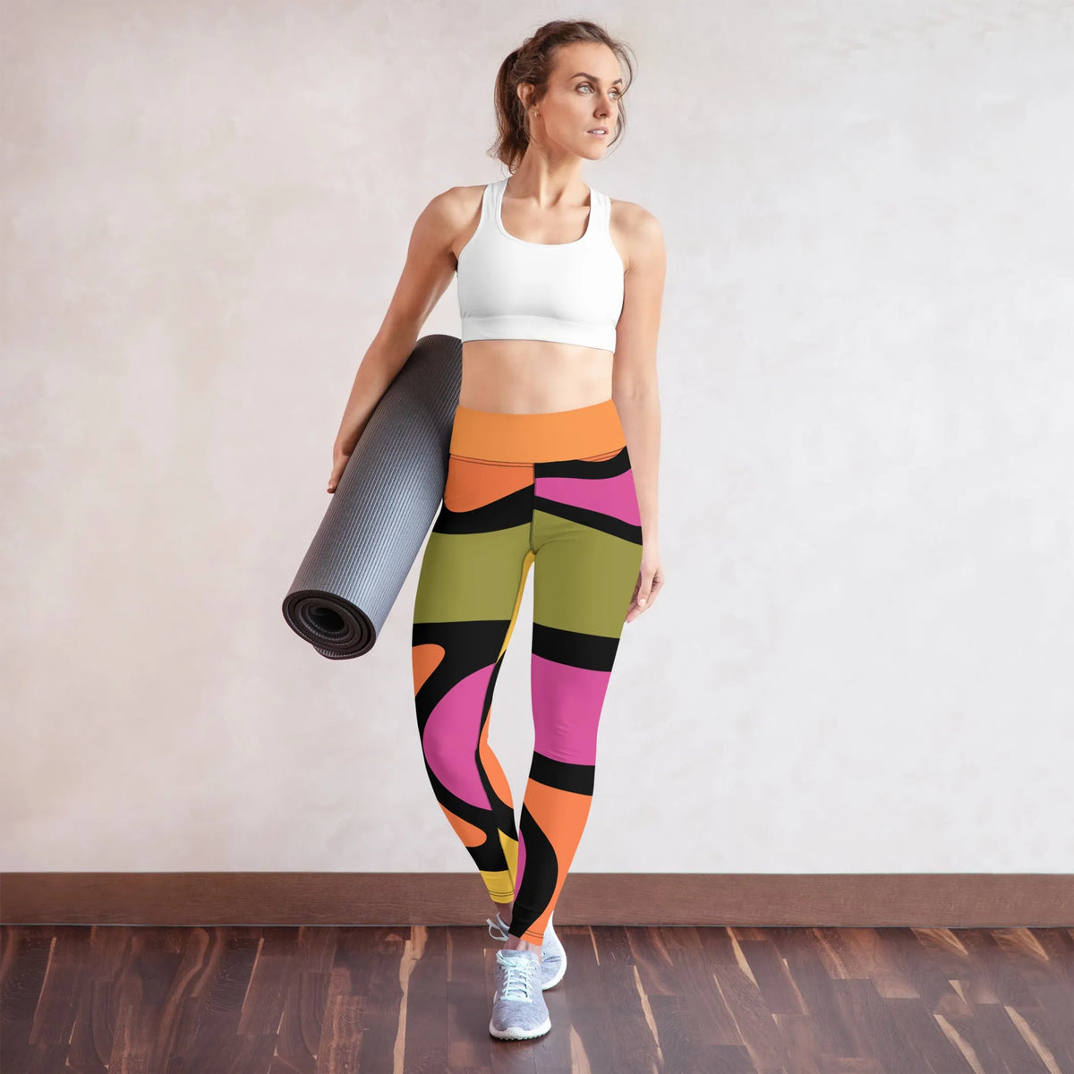 Yoga Shorts - Colourful safari pattern, XL, 1