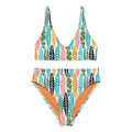 Leaf Jungle Print Recycled High-Waisted Bikini - S, 1