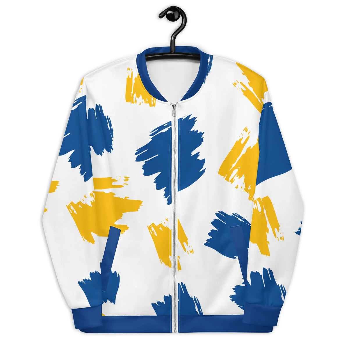 Unisex Bomber Jacket - Blue yellow splash, S, 1